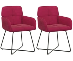 Valgomojo kėdės 2 pcs Aksomas Vyno raudona 59 x 56,5 x 86 cm