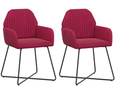Valgomojo kėdės 2 pcs Aksomas Vyno raudona 55 x 50 x 84 cm