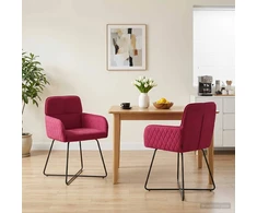 Valgomojo kėdės 2 pcs Aksomas Vyno raudona 59 x 56,5 x 86 cm