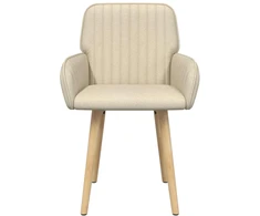 Valgomojo kėdės 2 pcs Audinys Kreminė 56,5 x 50 x 87,5 cm