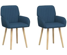 Valgomojo kėdės 2 pcs Audinys Mėlyna 56,5 x 50 x 87,5 cm