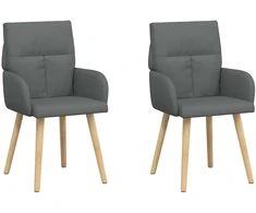Valgomojo kėdės 2 pcs Audinys Tamsiai pilka 60 x 56 x 96 cm