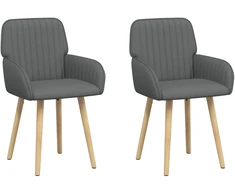 Valgomojo kėdės 2 pcs Audinys Tamsiai pilka 56,5 x 50 x 87,5 cm