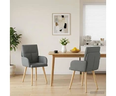 Valgomojo kėdės 2 pcs Audinys Tamsiai pilka 60 x 56 x 96 cm