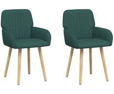 Valgomojo kėdės 2 pcs Audinys Tamsiai žalia 56,5 x 50 x 87,5 cm