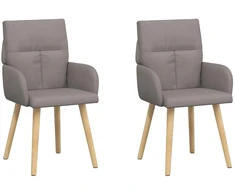 Valgomojo kėdės 2 pcs Audinys Taupe 60 x 56 x 96 cm