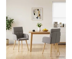 Valgomojo kėdės 2 pcs Audinys Taupe 60 x 56 x 96 cm