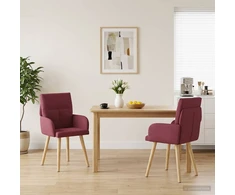 Valgomojo kėdės 2 pcs Audinys Vyno raudona 60 x 56 x 96 cm