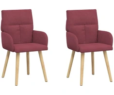 Valgomojo kėdės 2 pcs Audinys Vyno raudona 60 x 56 x 96 cm