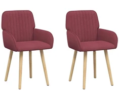 Valgomojo kėdės 2 pcs Audinys Vyno raudona 56,5 x 50 x 87,5 cm