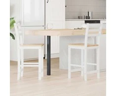 Valgomojo kėdės 2 pcs Balta 40 x 47,5 x 99,5 cm