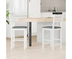 Valgomojo kėdės 2 pcs Balta 40 x 47,5 x 99,5 cm