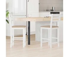 Valgomojo kėdės 2 pcs Balta 40 x 47,5 x 99,5 cm