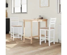 Valgomojo kėdės 2 pcs Balta 40 x 47,5 x 99,5 cm