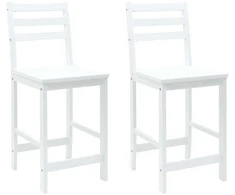 Valgomojo kėdės 2 pcs Balta 40 x 47,5 x 99,5 cm