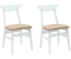 Valgomojo kėdės 2 pcs Balta 42 x 47.5 x 81 cm