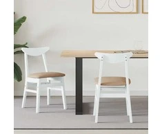 Valgomojo kėdės 2 pcs Balta 42 x 47.5 x 81 cm