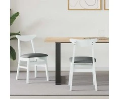 Valgomojo kėdės 2 pcs Balta 42 x 47.5 x 81 cm