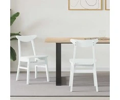 Valgomojo kėdės 2 pcs Balta 42 x 47.5 x 81 cm