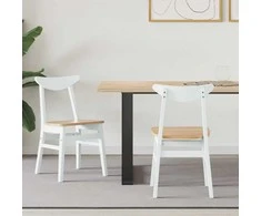 Valgomojo kėdės 2 pcs Balta 42 x 47.5 x 81 cm