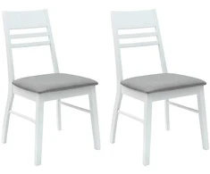 Valgomojo kėdės 2 pcs Balta 43 x 54 x 89 cm Kietas gumos medis