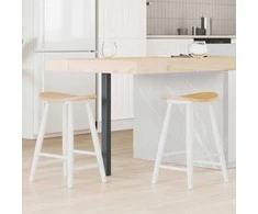 Valgomojo kėdės 2 pcs Balta 46 x 37 x 63 cm Kietas gumos medis