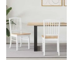 Valgomojo kėdės 2 pcs Balta 50 x 52,5 x 91 cm