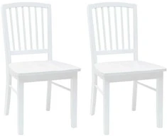 Valgomojo kėdės 2 pcs Balta 50 x 52,5 x 91 cm