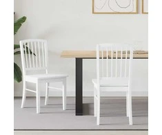 Valgomojo kėdės 2 pcs Balta 50 x 52,5 x 91 cm