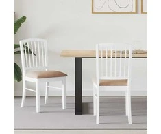 Valgomojo kėdės 2 pcs Balta 50 x 52,5 x 91 cm