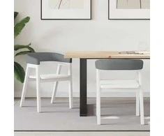 Valgomojo kėdės 2 pcs Balta 54 x 57 x 73 cm Kietas gumos medis