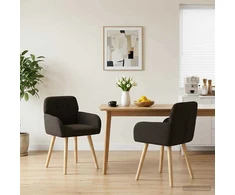 Valgomojo kėdės 2 pcs Bouclé Juoda 59 x 56 x 86 cm