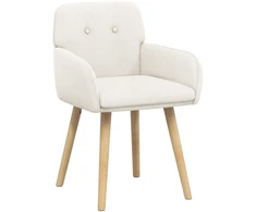 Valgomojo kėdės 2 pcs Bouclé Kreminė 59 x 57 x 85 cm