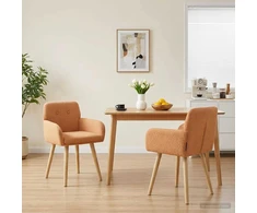 Valgomojo kėdės 2 pcs Bouclé Smėlio 59 x 56 x 86 cm
