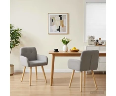 Valgomojo kėdės 2 pcs Bouclé Šviesiai pilka 59 x 56 x 86 cm