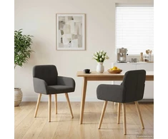 Valgomojo kėdės 2 pcs Bouclé Tamsiai pilka 59 x 56 x 86 cm