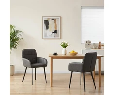Valgomojo kėdės 2 pcs Dirbtinė oda Juoda 56,5 x 50 x 86 cm