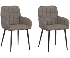 Valgomojo kėdės 2 pcs Dirbtinė oda Pilka 56,5 x 50 x 86 cm
