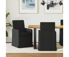 Valgomojo kėdės 2 pcs Juoda 57 x 67 x 95 cm audinys