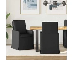 Valgomojo kėdės 2 pcs Juoda 57 x 67 x 98 cm audinys
