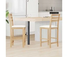 Valgomojo kėdės 2 pcs Natūrali 40 x 47,5 x 99,5 cm