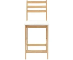 Valgomojo kėdės 2 pcs Natūrali 40 x 47,5 x 99,5 cm