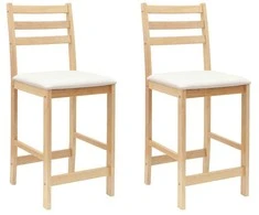 Valgomojo kėdės 2 pcs Natūrali 40 x 47,5 x 99,5 cm