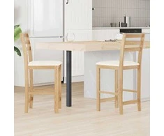 Valgomojo kėdės 2 pcs Natūrali 40 x 47,5 x 99,5 cm