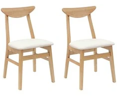 Valgomojo kėdės 2 pcs Natūrali 42 x 47.5 x 81 cm