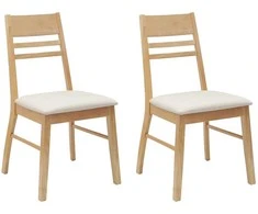 Valgomojo kėdės 2 pcs Natūrali 43 x 54 x 89 cm