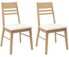 Valgomojo kėdės 2 pcs Natūrali 43 x 54 x 89 cm