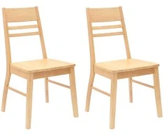 Valgomojo kėdės 2 pcs Natūrali 43 x 54 x 89 cm