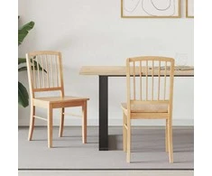 Valgomojo kėdės 2 pcs Natūrali 50 x 52,5 x 91 cm