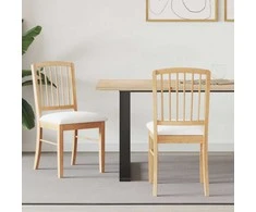 Valgomojo kėdės 2 pcs Natūrali 50 x 52,5 x 91 cm